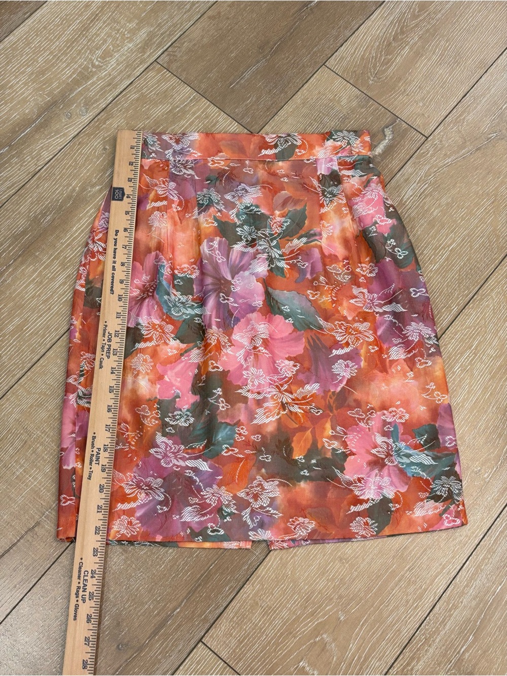 Vintage 90s Express Floral Jacquard Rayon Pencil Skirt - Made in USA - L - Picture 6 of 8